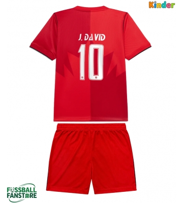 Kanada Jonathan David #10 Replik Heimtrikot Kinder WM 2026 Kurzarm (+ Kurze Hosen)